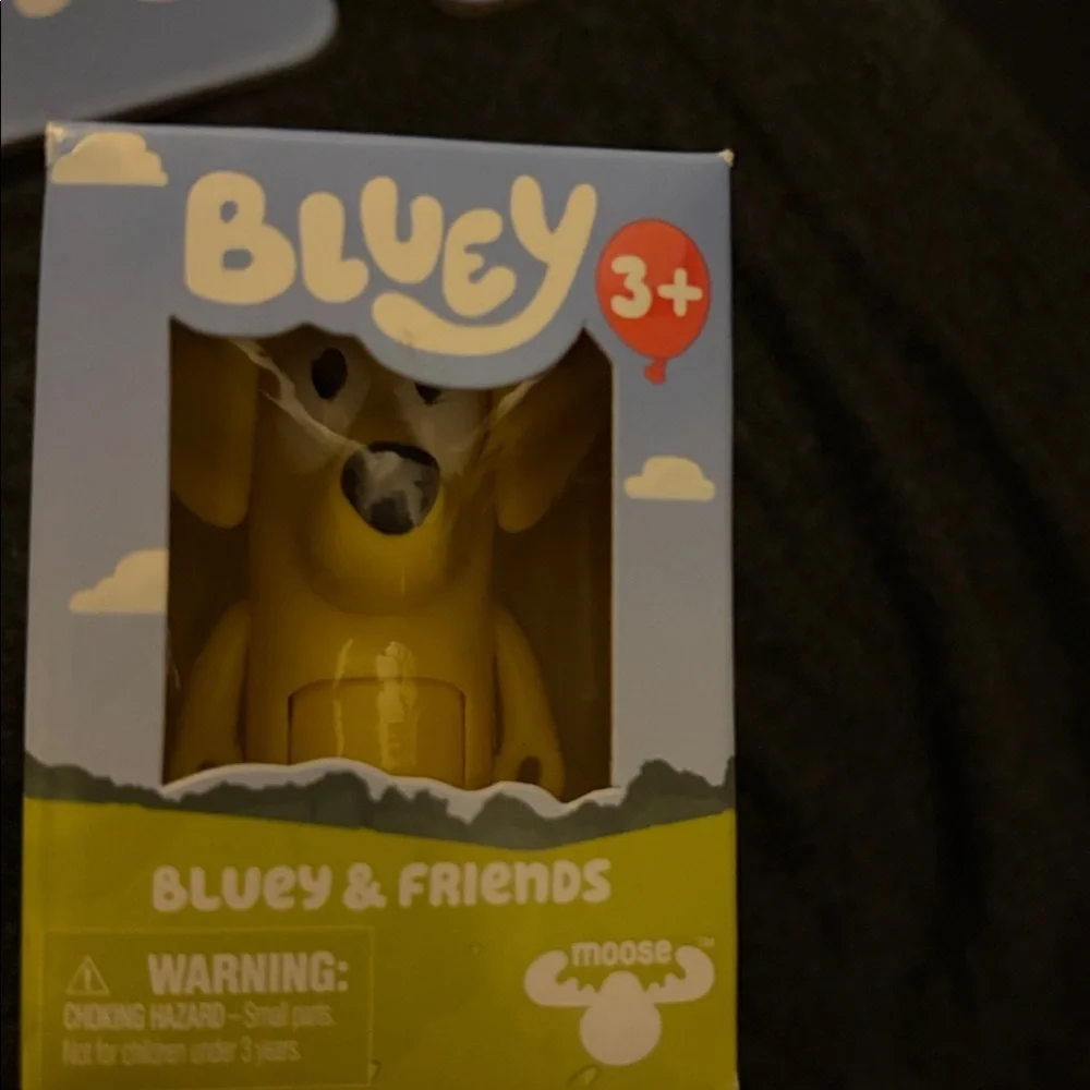 Bluey’s kids  3-D slippers L and Bluey collectible set.NWT